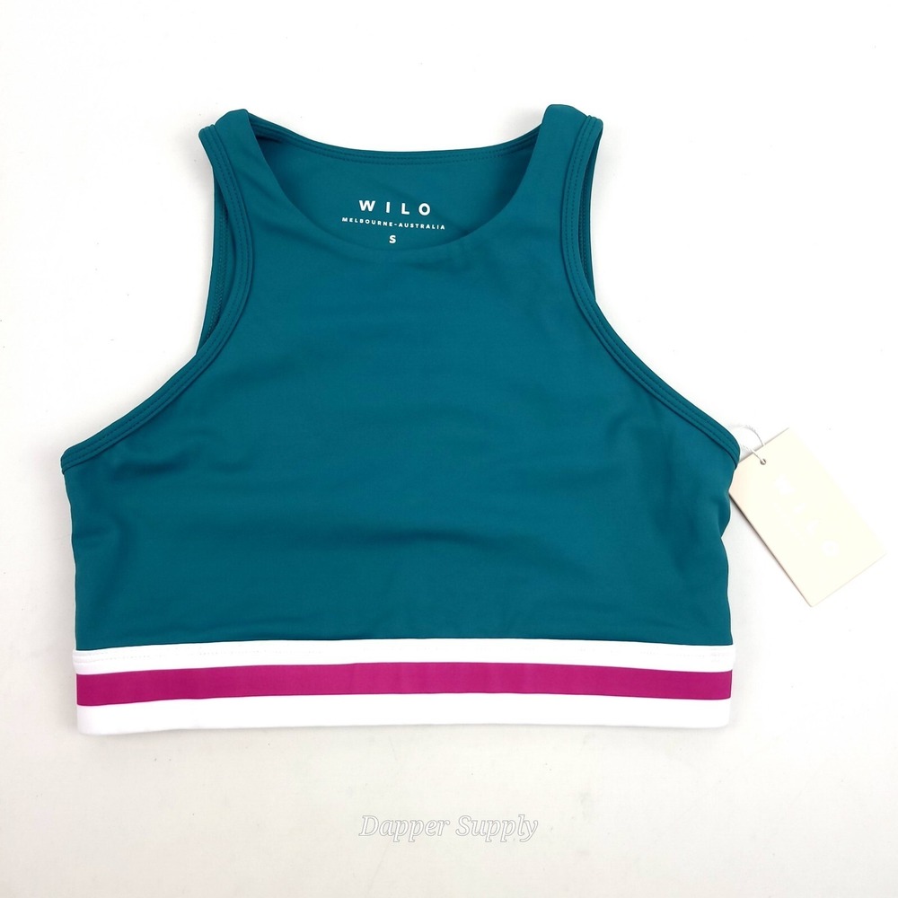 Anthropology Wilo The Label Sports Bra Small Contour Green White And Pink Band‎